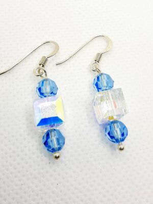 Ασημένια σκουλαρίκια με κρύσταλλα Swarovski