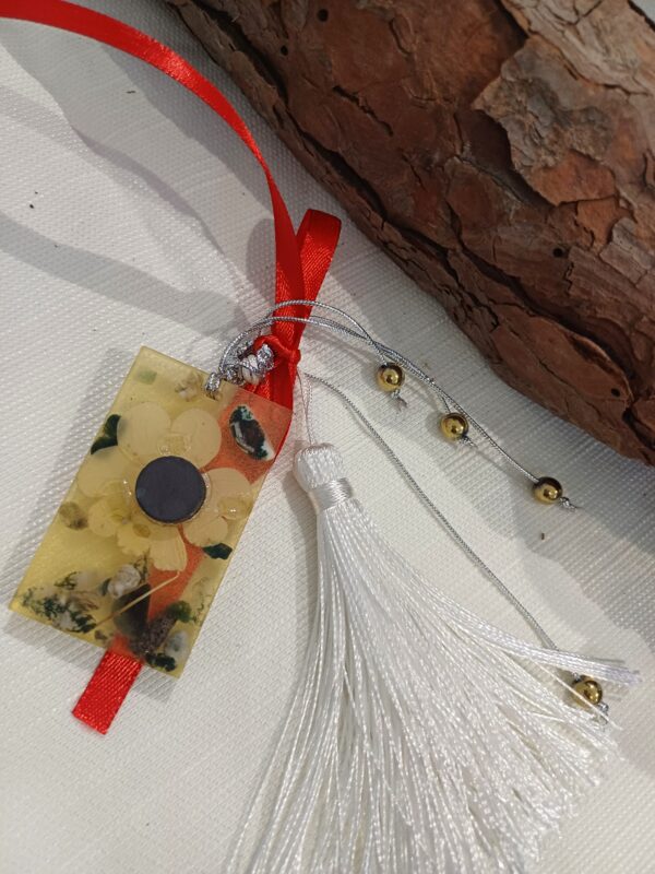 Γούρι μαγνήτης Τετράφυλλο τριφύλλι με ημιπολύτιμες πέτρες